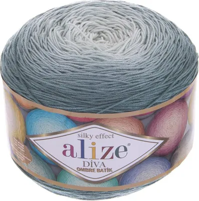 Produktbild von 250g Farbverlaufsgarn ALIZE Diva Ombre Batik Bobbel Sommerwolle Strickgarn Häkelgarn Farbwahl, Farbe:7369 grün-weiß