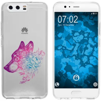 Produktbild von PhoneNatic Case kompatibel mit Huawei P10 Plus Silikon-Hülle Floral Wolf M3-6