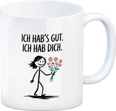 Produktbild von Ich hab's gut - Ich hab dich Kaffeebecher mit Strichmännchen