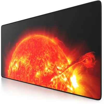 Image de CSL Gaming Tapis de souris, Sous-mains XXL 900 x 400mm, Précision & Vitesse, Soleil rouge