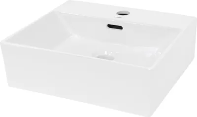 Produktbild von LuxeBath Waschbecken Aufsatzwaschbecken Eckig, 41,5x36x13 cm, Weiß, aus Keramik