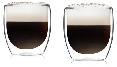Produktbild von Glaswerk Latte Macchiato Gläser Doppelwandig, Gläser Set mit 2 Kaffeetassen, Cappuccino Tassen aus Glas, Doppelwandige Gläser, Isoliertes Trinkglas, Teegläser -30 bis 150°C, Cappuccino Gläser 250ml