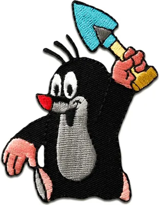 Produktbild von Der Kleine Maulwurf Schaufel Comic - Aufnäher, Bügelbild, Aufbügler, Applikationen, Patches, Flicken, Zum Aufbügeln, Größe: 7,3 x 4,7 cm