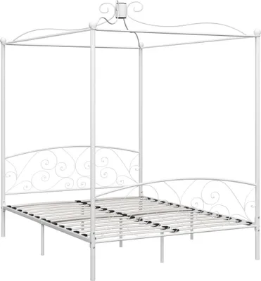 Produktbild von vidaXL Himmelbett-Gestell Weiß Metall 160 x 200 cm