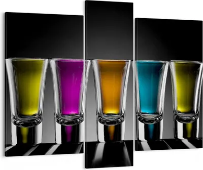 Produktbild von Bild auf Leinwand - Leinwandbild - Gläser Alkohol trinken Saft - 95x80cm - Wand Bild - Wanddeko - Leinwanddruck - Bilder - Kunstdruck - Wanddekoration - Leinwand bilder - Wandkunst - CB95x80-2194