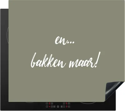 Produktbild von KitchenYeah© Herdabdeckplatte Zitate - Backen - Und... Backen Sie! - Sprichwörter , 57x51cm, Küche Deko, Glaskeramikkochfeld Herdabdeckung, Abdeckplatte fùr Kochfeld