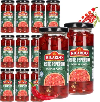 Produktbild von RICARDO Rote Peperoni Chili geschnitten 12 x 250g Gewürzpaprika