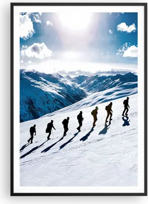 Produktbild von Gerahmtes Poster - Schwarzer Rahmen - Berg Wanderung Gipfel - 70x100 cm - Wand Bild - Wanddeko - Wandbilder - Kunstposter - Wandposter - Bilderrahmen - Bilder - Kunstdruck - P2BPA70x100-4803