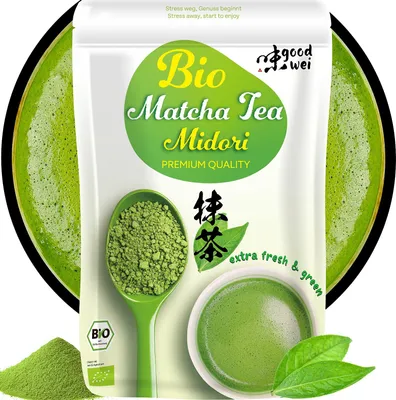 Obrázek produktu pro Matcha„Midori“ – Prémiový zelený čaj v prášku | Bohatý na antioxidanty, 500g