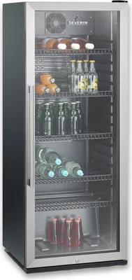 Produktbild von SEVERIN FKS 8841 Flaschenkühlschrank FKS 8841 aus Edelstahl, schwarz  Kühlschrank Flaschenkühlschrank Getränkekühlschrank