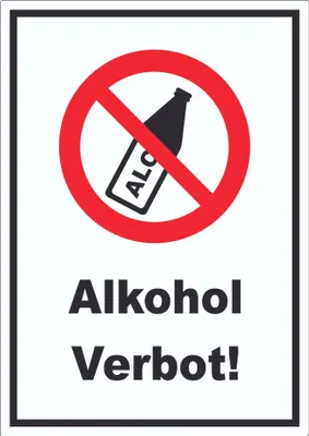 Produktbild von Alkohol verbot Aufkleber A8 (52x74mm)