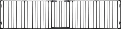 Image de Barrière de sécurité pour chien - 5 éléments - 300 cm - Métal et plastique - Noir