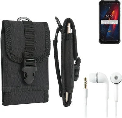 Produktbild von K-S-Trade Holster Schutz Hülle kompatibel mit Ulefone Armor 8 5G Gürteltasche Handy Hülle Tasche outdoor Seitentasche schwarz 1x + Kopfhörer