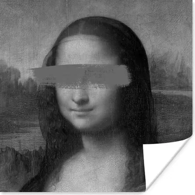Produktbild von MuchoWow® Poster Mona Lisa - Leonardo da Vinci - Schwarz - Weiß 100x100 cm - Babyzimmer