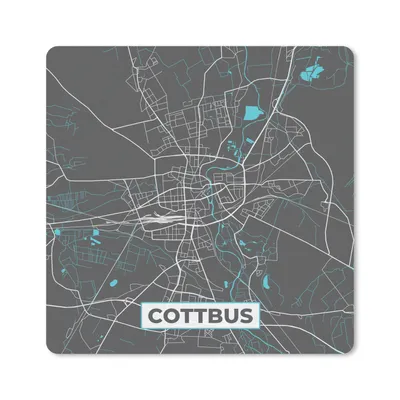 Produktbild von MuchoWow® Mauspad Mousepad Stadtplan - Karte - Cottbus - Blau - Deutschland - Karte 30x30 cm - Mousepads - Maus Mat - Pad - Mausunterlage - Gaming