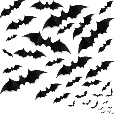 Produktbild von Halloween deko, 120 Stück halloween Fledermäuse, 120 Realistische Halloween deko outdoor, Fledermäuse zur Verwendung an Wänden/Türen/Schlafzimmern/Zimmern/Garten