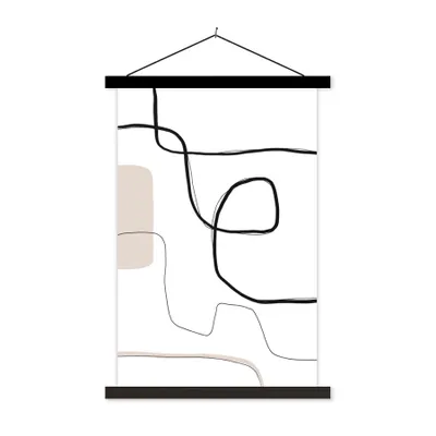 Produktbild von MuchoWow® Textilposter Abstrakt - Pastell - Minimalismus 40x60 cm mit schwarzem Rahmen - Wanddekorationen