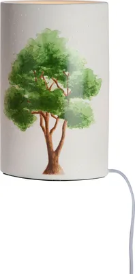Produktbild von Gilde Lampe Ellipse "Baum" weiß Fassung E 14, max. 40 Watt, 220-240 Volt H: 28 cm B: 18 cm T: 10cm 32275
