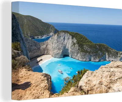 Produktbild von OneMillionCanvasses® - Leinwandbilder - 150x100 cm, Das Meer von Zakynthos, Wandbilder Kunstdruck Wanddekoration