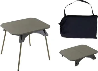 Produktbild von INF Tragbarer Outdoor-Klapptisch mit Höhenverstellung, Alu-Beinen & ABS-Platte Grün