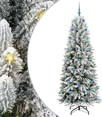 Obrázek produktu pro vidaXL Umělý vánoční stromek s 300 LED diodami se stojanem bílý 210 cm