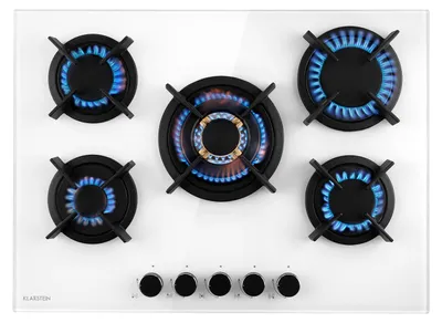 Image de Klarstein Tables de Cuisson à Gaz, Plaque de Cuisson Gaz à 5 Brûleurs, Table de Cuisson Electrique à 5 Feux de 10400W, Cuisiniere Gaz, Gaziniere Gaz avec Brûleurs en Acier Inoxydable, Cuisinières GPL