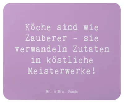 Produktbild von Mr. & Mrs. Panda Mousepad Spruch Koch Zauber - Lavendeltraum - Geschenk, hausgemacht, Berufsprodukte, Texturen, Liebe, Beruf, Mauspad, Berufsgestaltung, Kochkunst, laptop