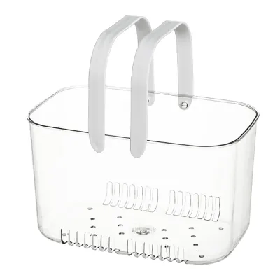 Obrázek produktu pro Sprchový koš, roztomilý, jednoduchý styl, velká kapacita, vodotěsný, dutý design, přenosný, průhledný, organizér do koupelny se sprchovým košem
