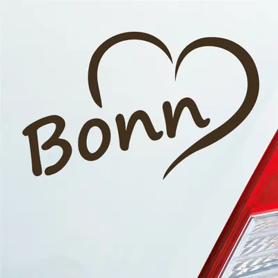 Produktbild von Auto Aufkleber Bonn Herz Stadt City Heart Liebe Love 13x8 cm Braun Sticker Heckscheibenaufkleber