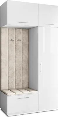 Produktbild von Masseno Garderobe-Set REMA 120/240/60 cm Modern Garderobenschrank Weiß