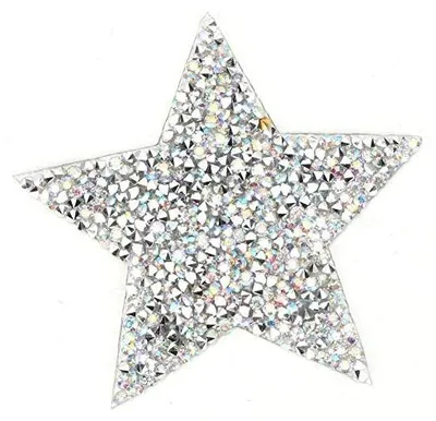 Strass-Sterne Aufnäher, 10 Stück, 8 cm, selbstklebend