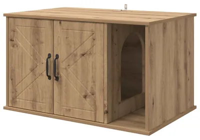 Zdjęcie produktu dla vidaXL Domek dla kota rękodzieło dąb 85 x 55 x 50 cm materiał drewnopochodny