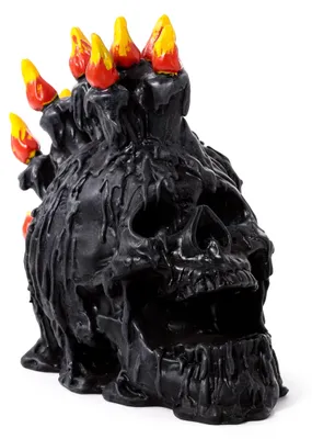 Productafbeelding van Puckator: Decoratieve schedel met kaarsen en losse was – "Schrei" – Sculptuur van