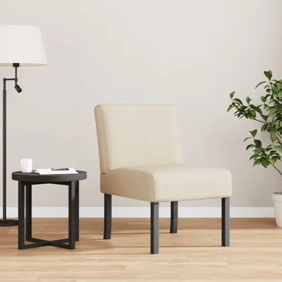 Image de Maison Exclusive - Fauteuil rembourré, tissu crème