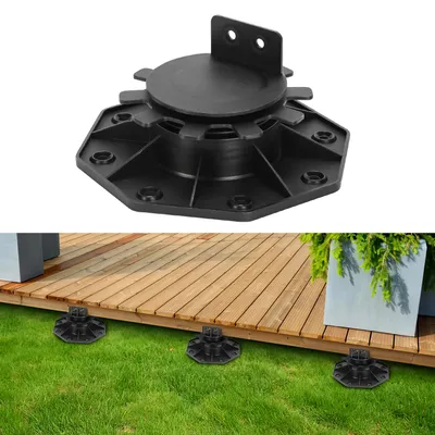 Immagine prodotto di Vigevee, 50 pezzi di supporti regolabili per pavimentazioni in legno-plastica composita (WPC) e legno, regolabili in altezza da 30 a 60 mm, supporti premium per la struttura delle terrazze