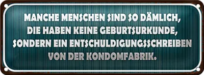 Produktbild von Blechschild Spruch 27x10cm manche Menschen sind so dämlich Dekoration