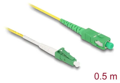 Productafbeelding van Delock - Netwerkkabel - LC/APC single-mode (M) naar SC/APC single-mode (M) - 0,5 m - 2 mm - Glasvezel - Simplex - 9/125 micrometer - G.657.A2/OS2 - halogenvrij - Geel
