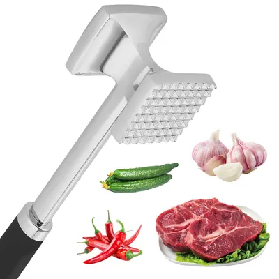 Fleischklopfer, doppelseitig, Edelstahl, 27 cm, für Steaks & mehr