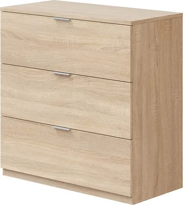 Obrázek produktu pro Kommode >Chests of 3 Drawers< in Kanadische-Eiche - 77x80x38 (BxHxT)