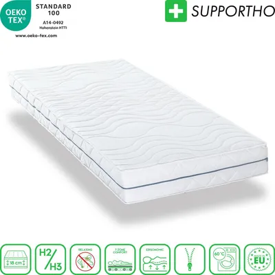 Obrázok produktu pre Ergonomický matrac 90x200 cm 7-zónový Supportho Premium, výška 18 cm, stupeň tuhosti H2/H3