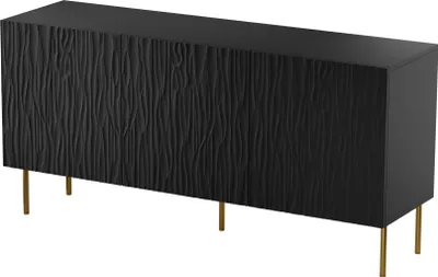 Produktbild von Furniture24 Sideboard 152 cm JUNGLE mit 3 Türen Kommode Wohnzimmerschrank Schrank Schwarz