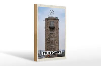 Produktbild von Holzschild Städte Stuttgart Bahnhofsturm Architektur 20x30cm