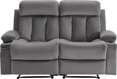 Immagine prodotto di SucceBuy poltrona reclinabile elettrica con funzione di riscaldamento e massaggio, poltrona reclinabile in velluto con porte USB, portabicchieri e tasche laterali, poltrona TV ideale per il salotto in grigio
