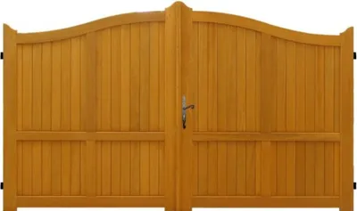 Image de Portail En Bois Plein L3,50m x H1,60/1,80 (sans quincaillerie) Emeraude