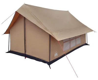 Image de Tente cabane vidaXL, marron, 340 x 246 x 210 cm, en polycoton