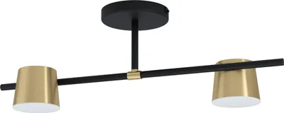 Produktbild von EGLO LED Deckenlampe Altamira, Deckenleuchte, Lampe Decke, Stahl in schwarz, messing, Kunststoff in weiß, GU10 Fassung, L 70 cm