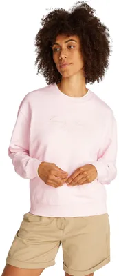 Obrázok produktu pre Tommy Hilfiger, dámska mikina s nápisom, bavlna, ružová (svetloružová), veľkosť L
