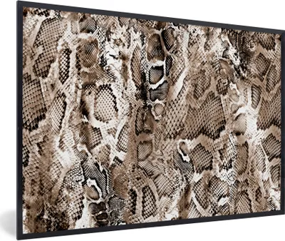 Produktbild von MuchoWow® Gerahmtes Poster Tiermuster - Formen - Braun 90x60 cm - Poster mit Schwarzem Bilderrahmen Wandposter Rahmen Foto Bilder - Fotorahmen - Foto-Plakat