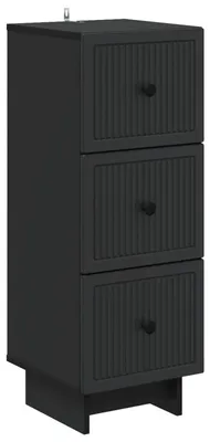 Produktbild von vidaXL Schubladenschrank Schwarz 33 x 34,5 x 90 cm Holzwerkstoff