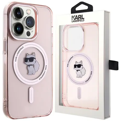 Produktbild von Karl Lagerfeld IML Choupette MagSafe Hülle für iPhone 15 Pro  Rosa Handyhülle